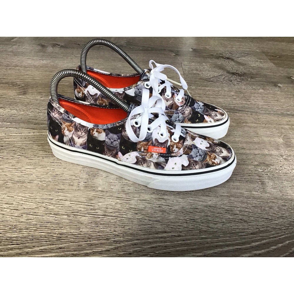 VANS Authentic ASPCA Cats Kittens Print Lace Up Low Top Sneakers Women's Size 7